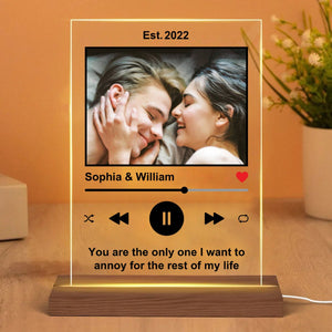 Love Song - Personalized Acrylic Plaque LED Lamp - Best Gift For Couple - Giftago