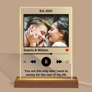 Love Song - Personalized Acrylic Plaque LED Lamp - Best Gift For Couple - Giftago