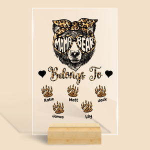 Mama Bear Belongs To - Personalized Acrylic Plaque - Best Gift For Mother - Giftago
