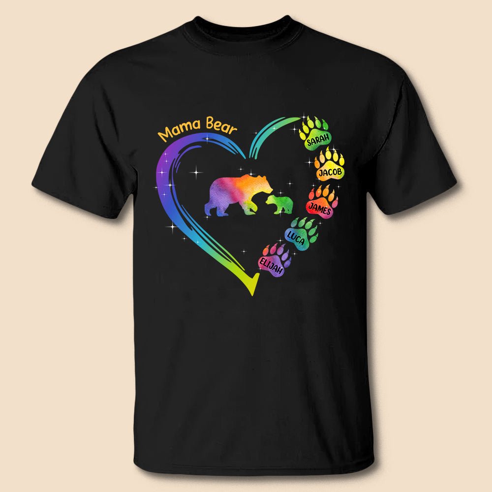 Mama Bear Colorful - Personalized T-Shirt/ Hoodie Front - Best Gift For Mother - Giftago