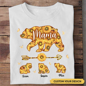 Mama Bear Sunflower - Personalized T-Shirt/ Hoodie - Best Gift For Mother - Giftago