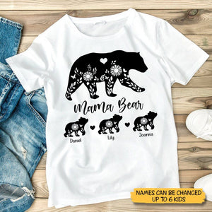 Mama Bear Sunflower Silhouette - Personalized T-Shirt/ Hoodie - Best Gift For Mother - Giftago