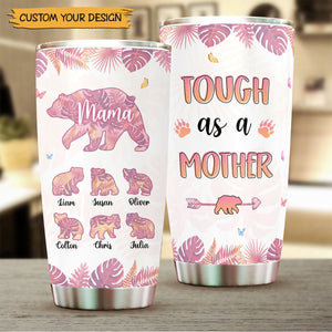 Personalized Mom Tumbler - Mama Bear Tropical - Gift For Mom