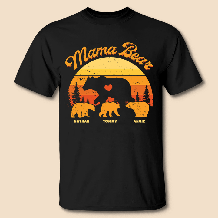 Mama Bear Vintage - Personalized T-Shirt/Hoodie - Best Gift For Mother - Giftago