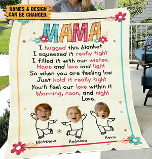 Mama Cute Flower - Personalized Blanket - Best Gift For Mother, Grandma - Giftago