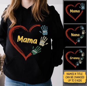 Mama Heart With Kids - Personalized T-Shirt/ Hoodie - Best Gift For Mother, Grandma - Giftago