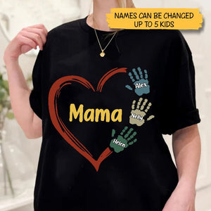 Mama Heart With Kids - Personalized T-Shirt/ Hoodie - Best Gift For Mother, Grandma - Giftago