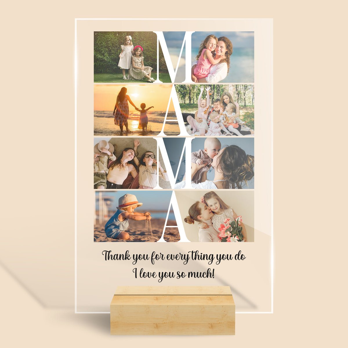 Mama Photo Collage - Personalized Acrylic Plaque - Best Gift For Mother - Giftago