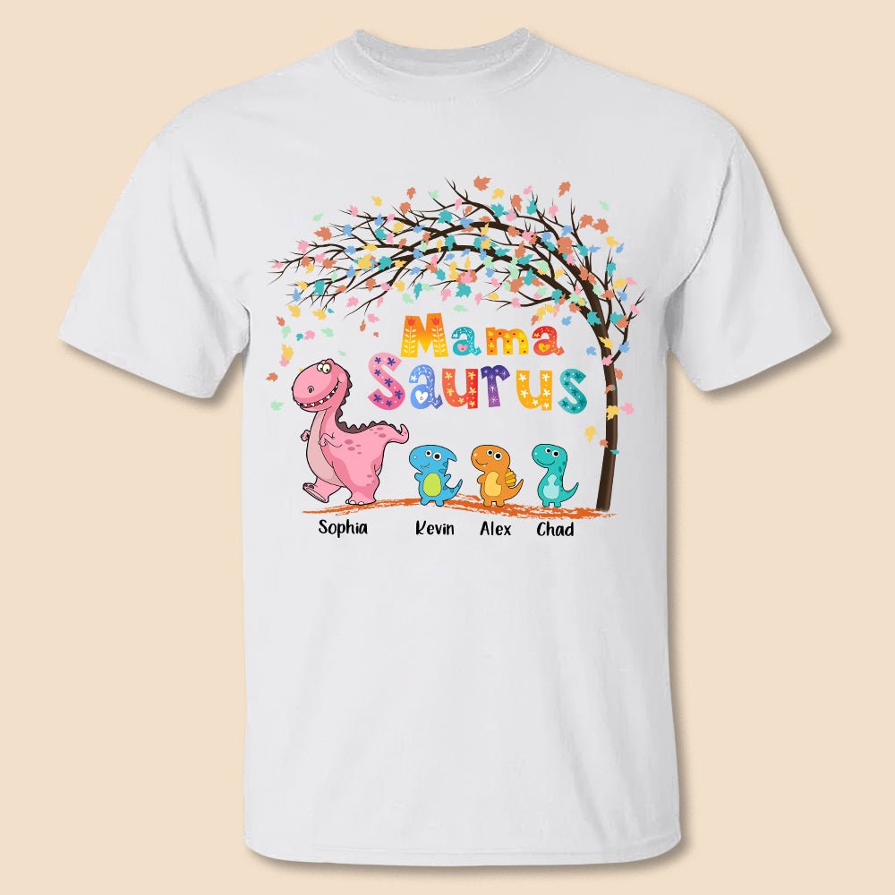 Mamasaurus & Cute Dinosaurs - Personalized T-Shirt/ Hoodie - Best Gift For Mother, Grandma - Giftago