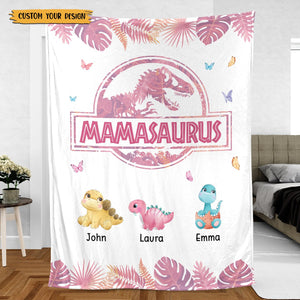 Personalized Blanket For Mom -  Mamasaurus Blanket - Giftago -2