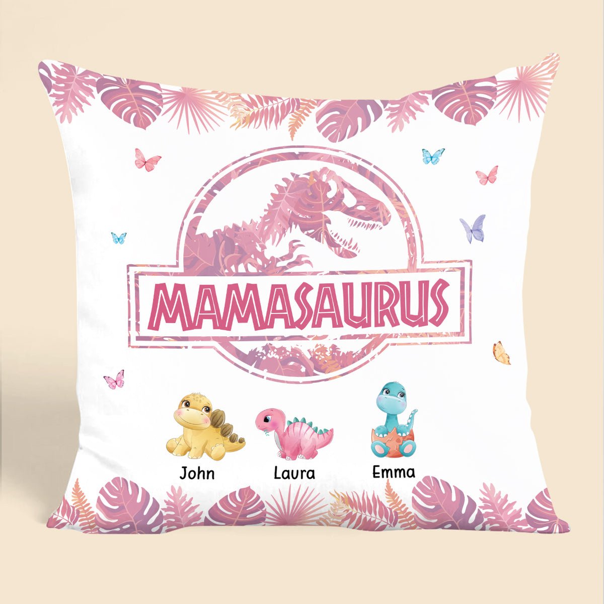 Mamasaurus - Personalized Pillow - Best Gift For Mother, Grandma - Giftago