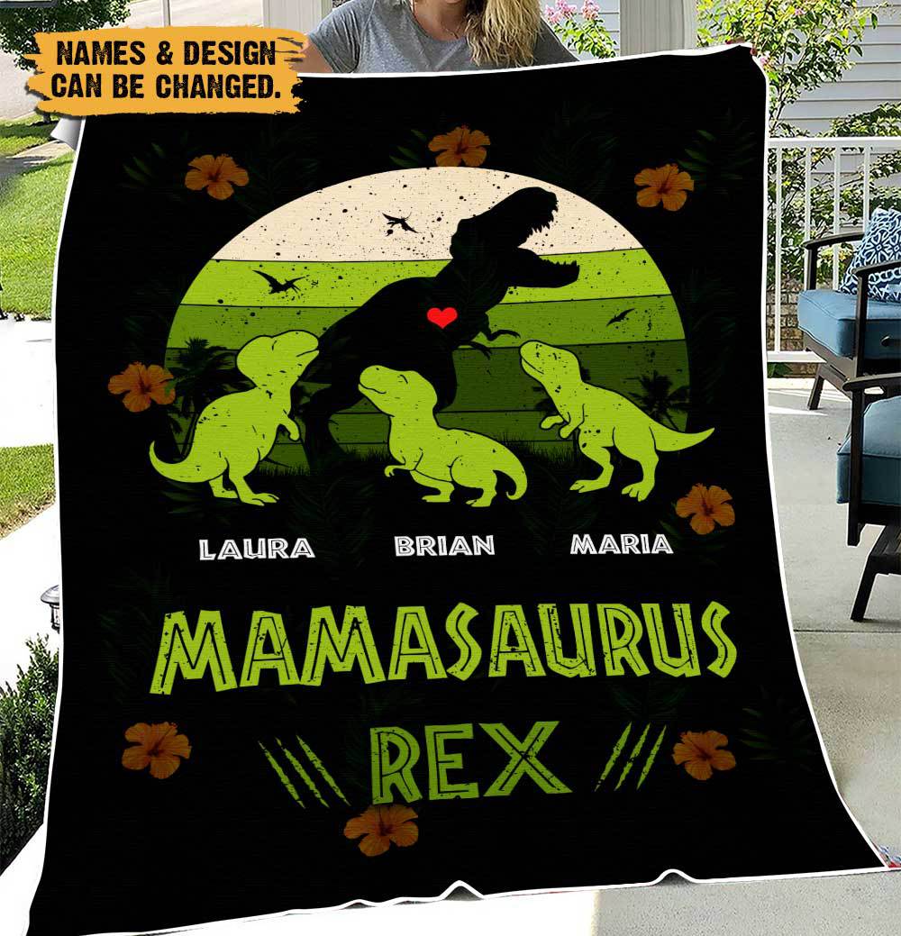 Don't Mess With Mamasaurus Blanket, Mama Blanket, Dinosaur Blanket, Custom  Name Blanket, Family Blanket