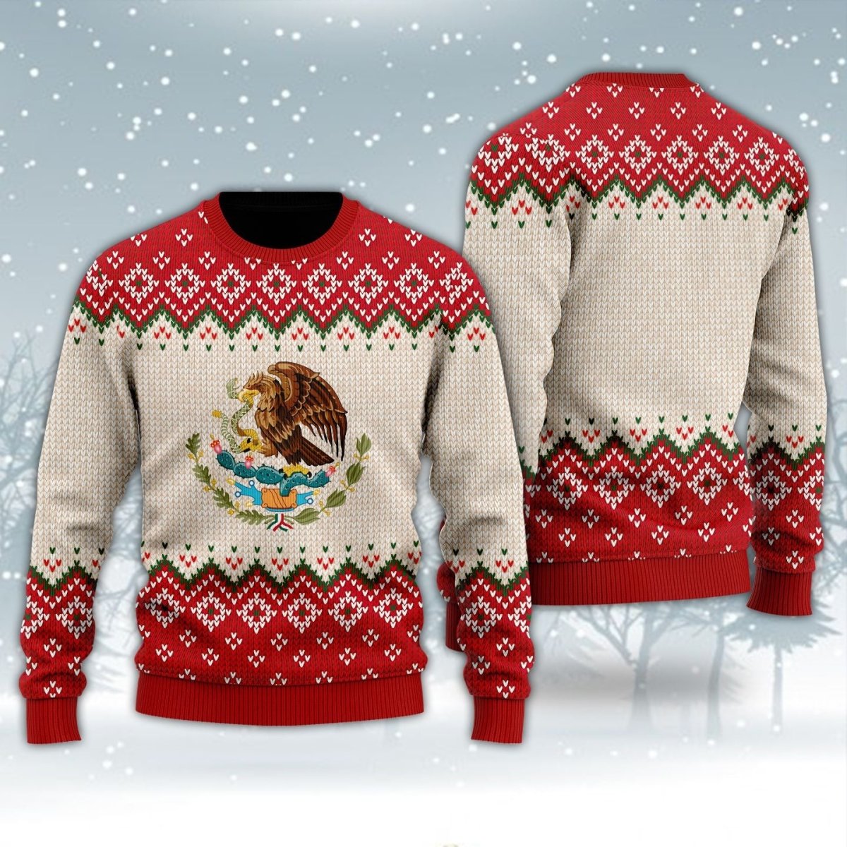Christmas Sweatshirt - Mexican Christmas Red Ugly Sweater - Giftago -2