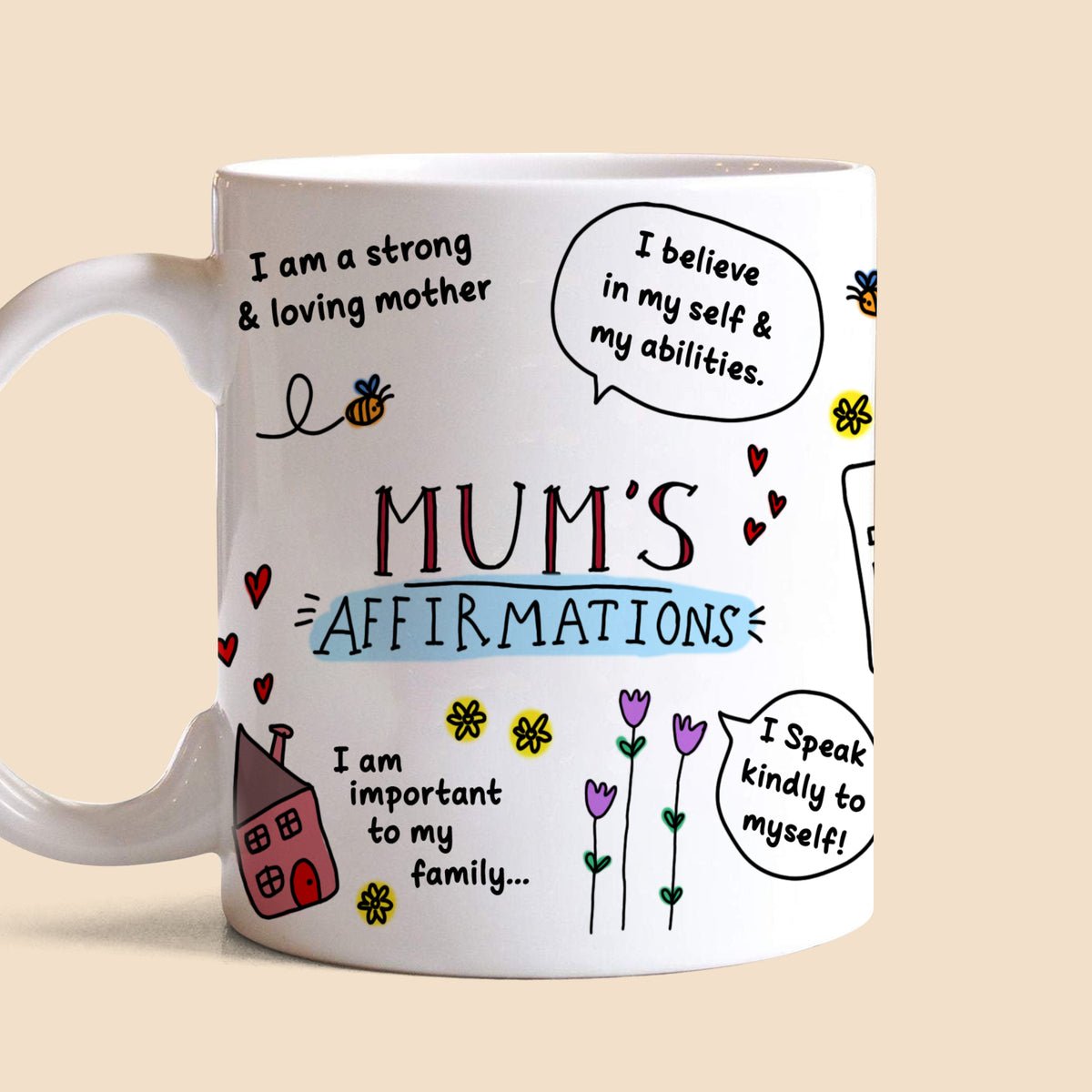Mom Daily Affirmations White Mug - Best Gift For Mom - Giftago