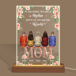 Mom To Us You Are The World - Personalized Acrylic LED Lamp - Best Gift For Mother - Giftago