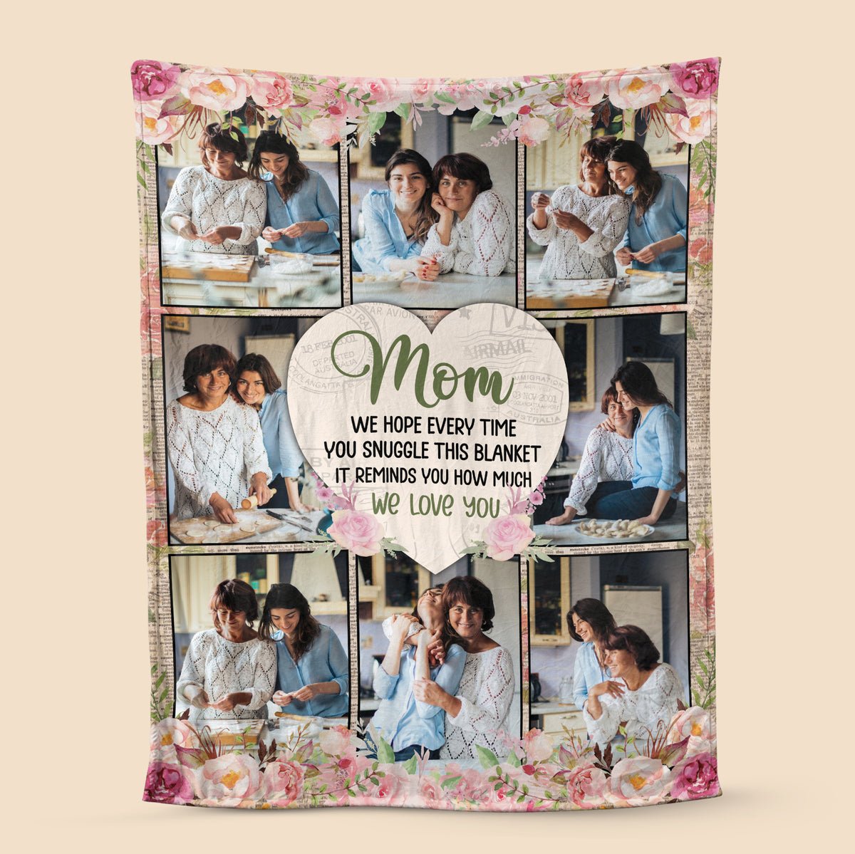 Customized Mom Blanket -  Mom We Hope This Reminds You How Much We Love You - Giftago - 1