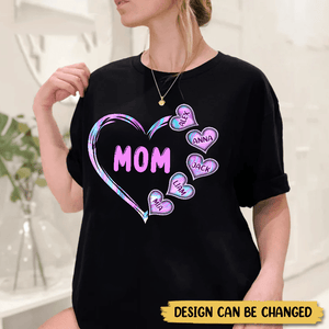 Mom With Hearts - Personalized T-Shirt/ Hoodie - Best Gift For Mother - Giftago