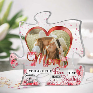 Mom, You Are The Piece That Hold Us Together - Personalized Puzzle Plaque - Best Gift For Mother - Giftago