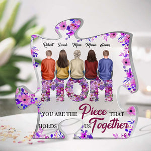 Mom You Are The Piece That Holds Us Together - Personalized Puzzle Plaque - Best Gift for Mother - Giftago