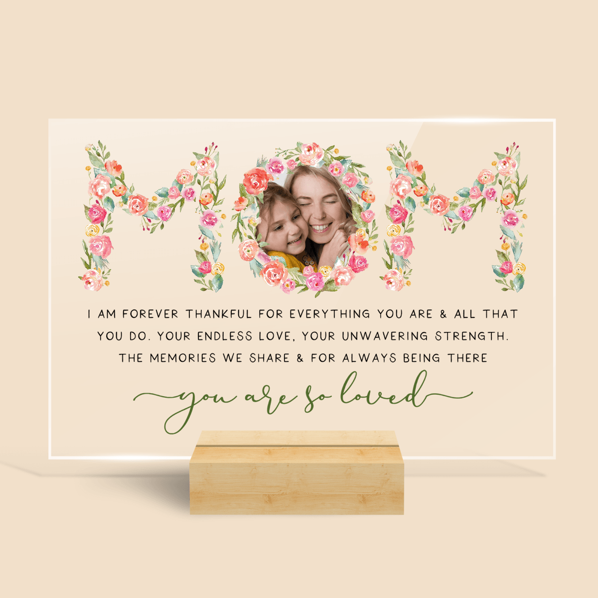 Mom, You're So Loved - Personalized Acrylic Plaque - Best Gift For Mother, Grandma - Giftago