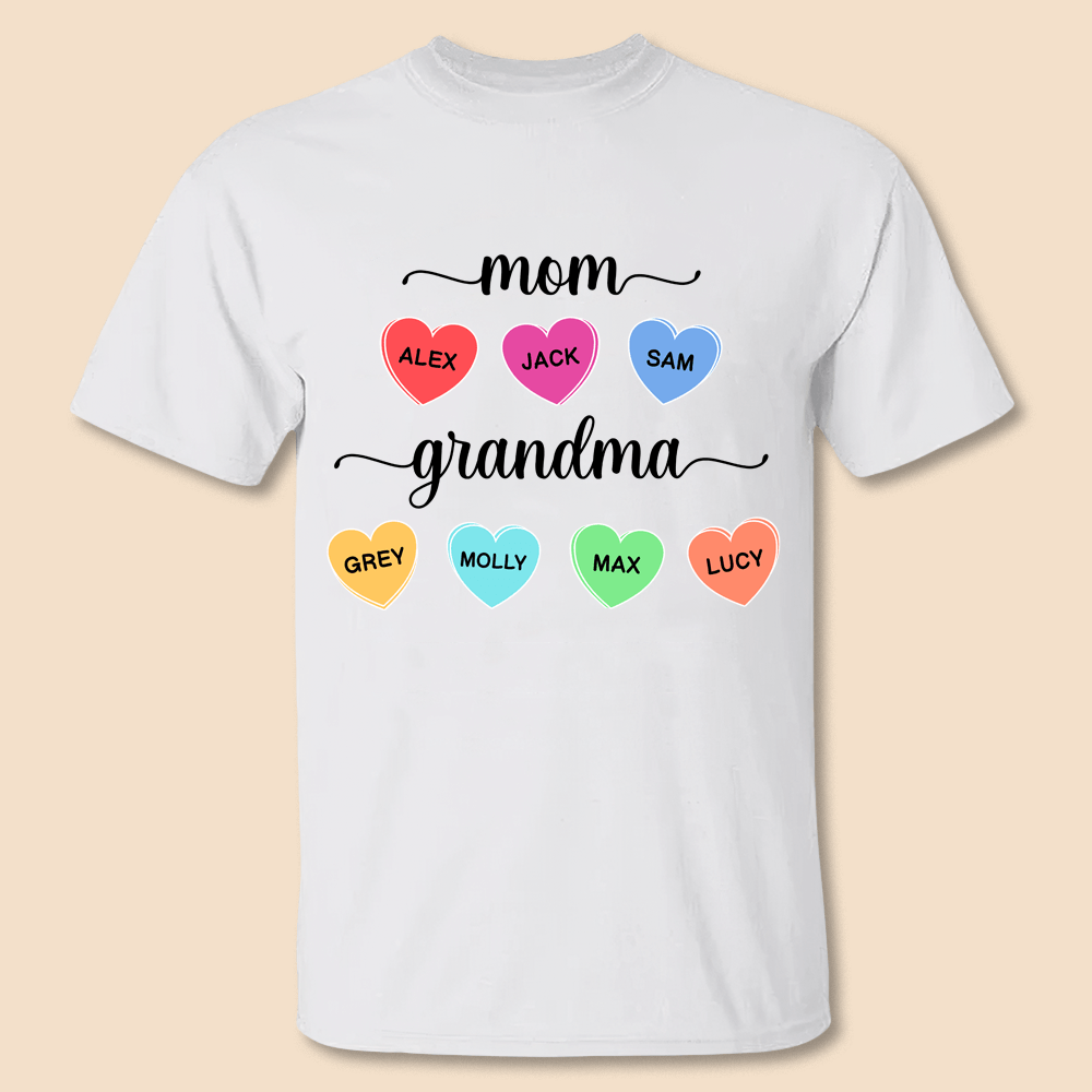 Mom/Grandma With Children Names - Personalized T-Shirt/ Hoodie - Best Gift For Mother, Grandma - Giftago