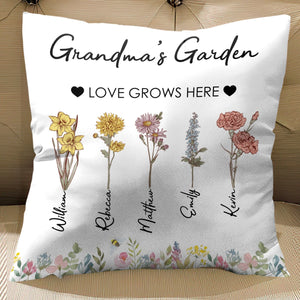 Personalizeda Pillow - Mom/Grandma's Garden Birth Month Flower - Giftago - 3