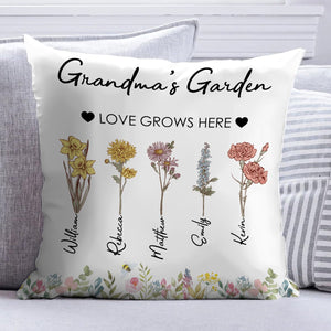 Personalizeda Pillow - Mom/Grandma's Garden Birth Month Flower - Giftago - 4