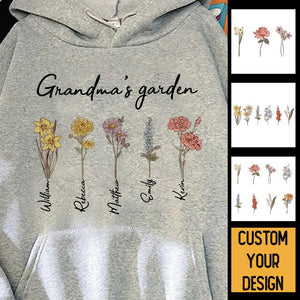Personalized T-shirt/Hoodie Mother's Day - Mom/Grandma's Garden Birth Month Flower - Giftago - 3