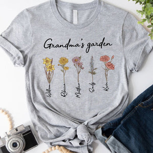 Personalized T-shirt/Hoodie Mother's Day - Mom/Grandma's Garden Birth Month Flower - Giftago - 7