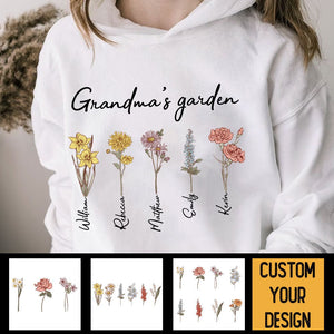 Personalized T-shirt/Hoodie Mother's Day - Mom/Grandma's Garden Birth Month Flower - Giftago - 4