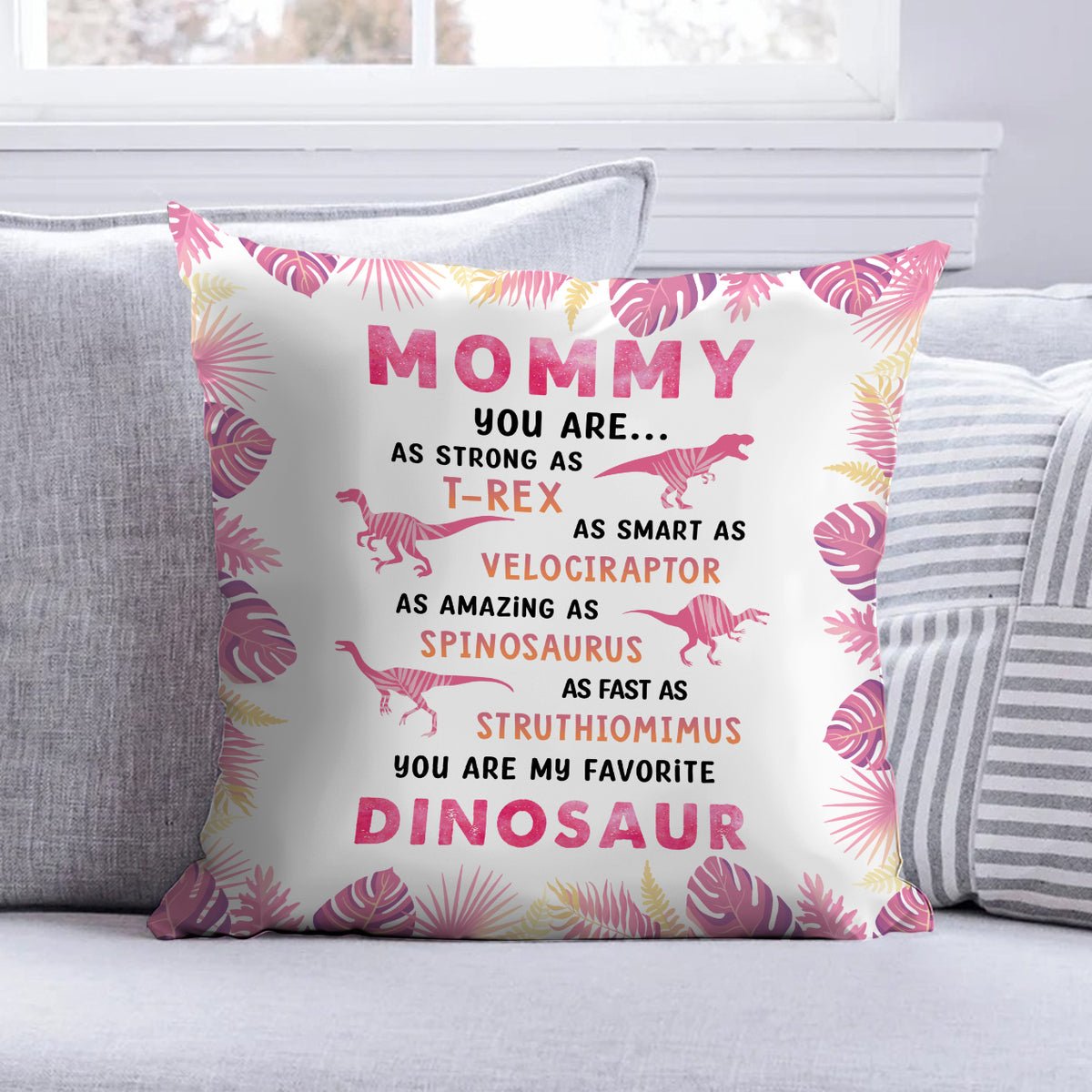 Mommy T-rex Pillow - Best Gift For Mother - Giftago
