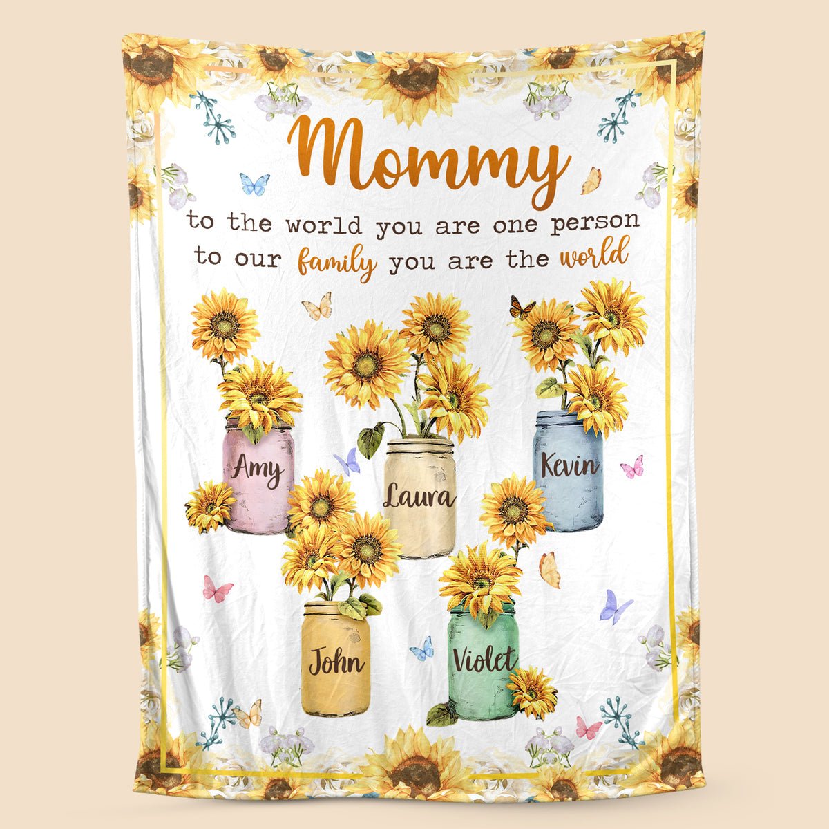 Mommy, You Are The World - Personalized Blanket - Best Gift For Mother - Giftago
