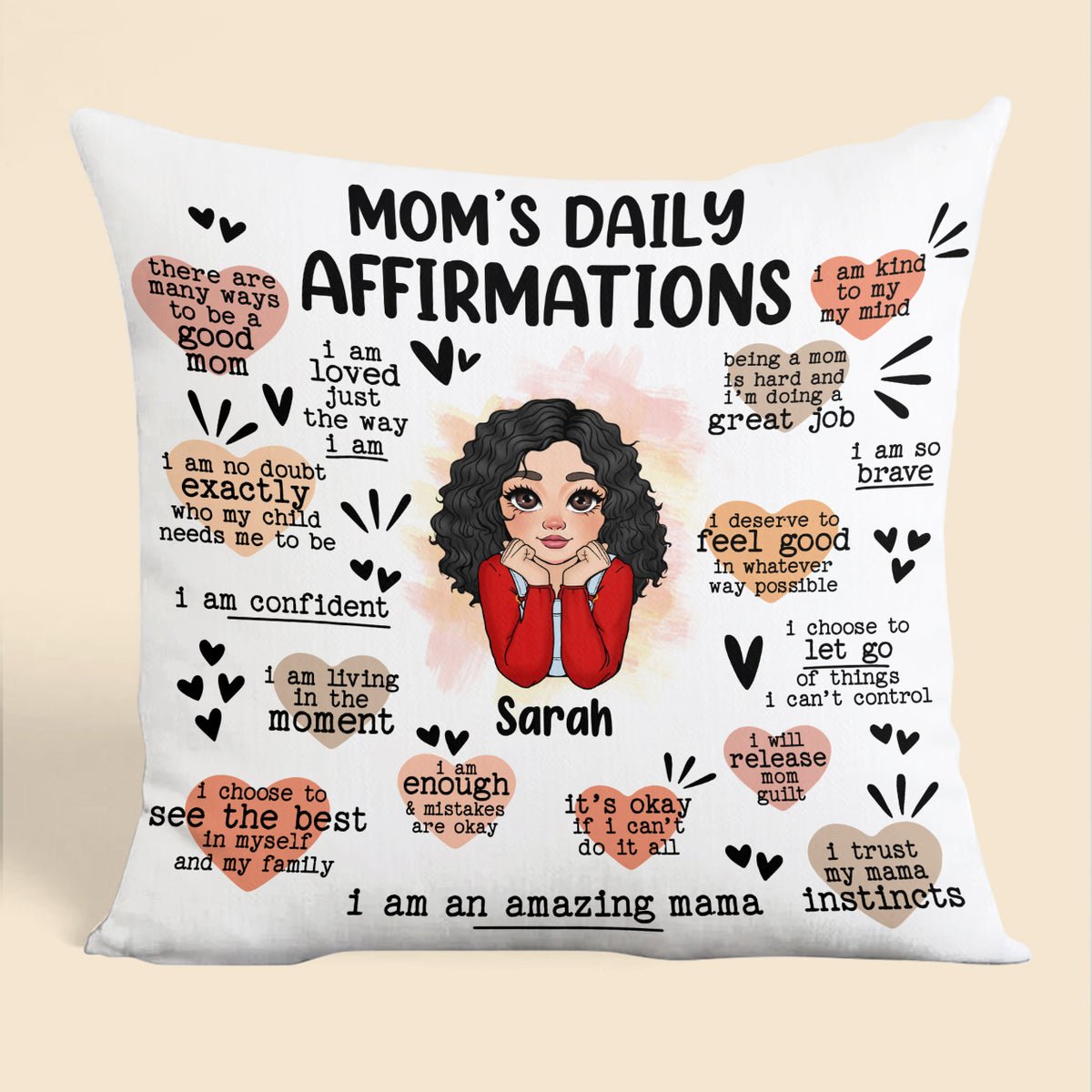 Mom's Daily Affirmations - Personalized Pillow - Best Gift For Mom - Giftago