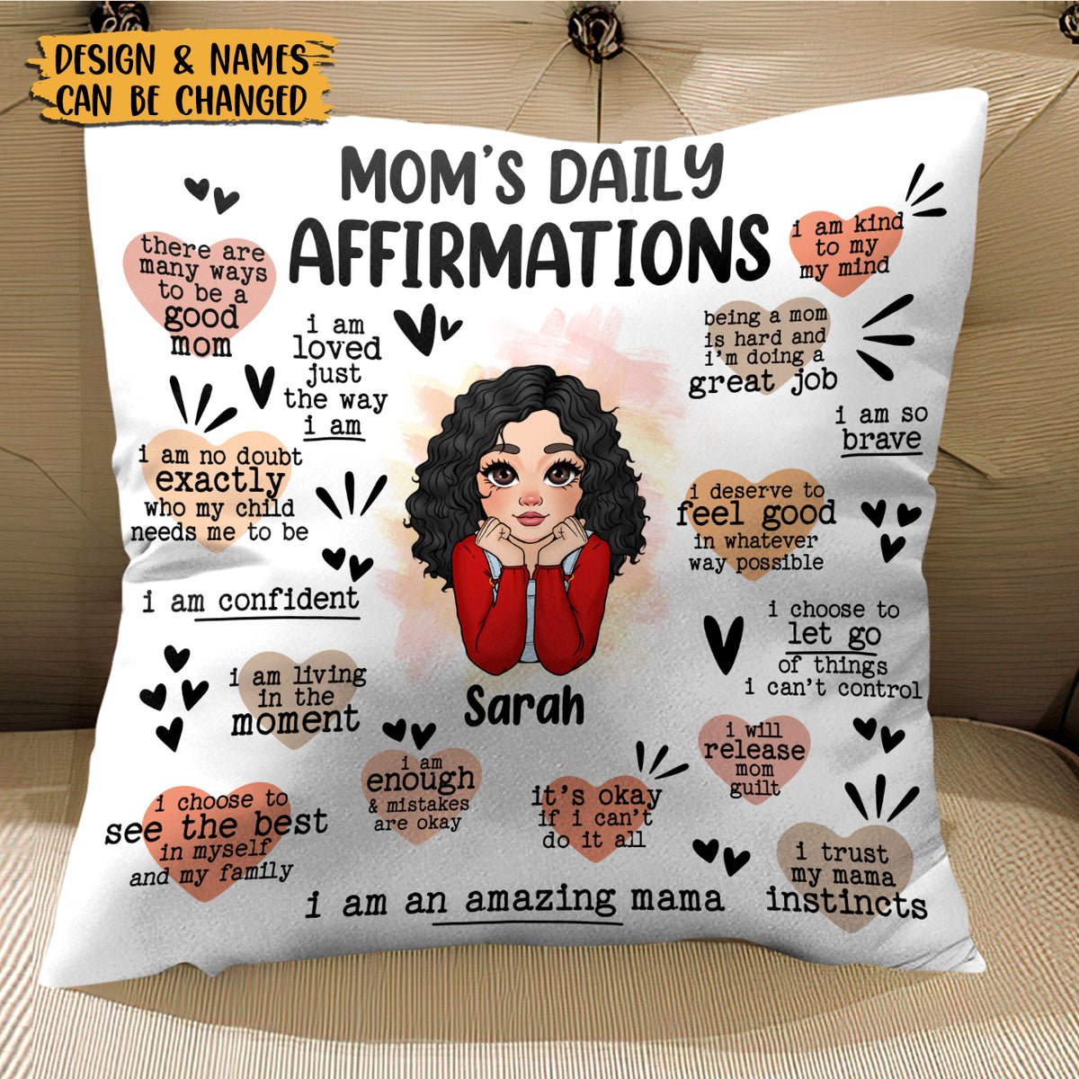 Mom's Daily Affirmations - Personalized Pillow - Best Gift For Mom - Giftago
