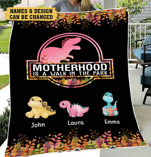 Motherhood Is A Walk In The Park - Personalized Blanket - Best Gift For Mother - Giftago
