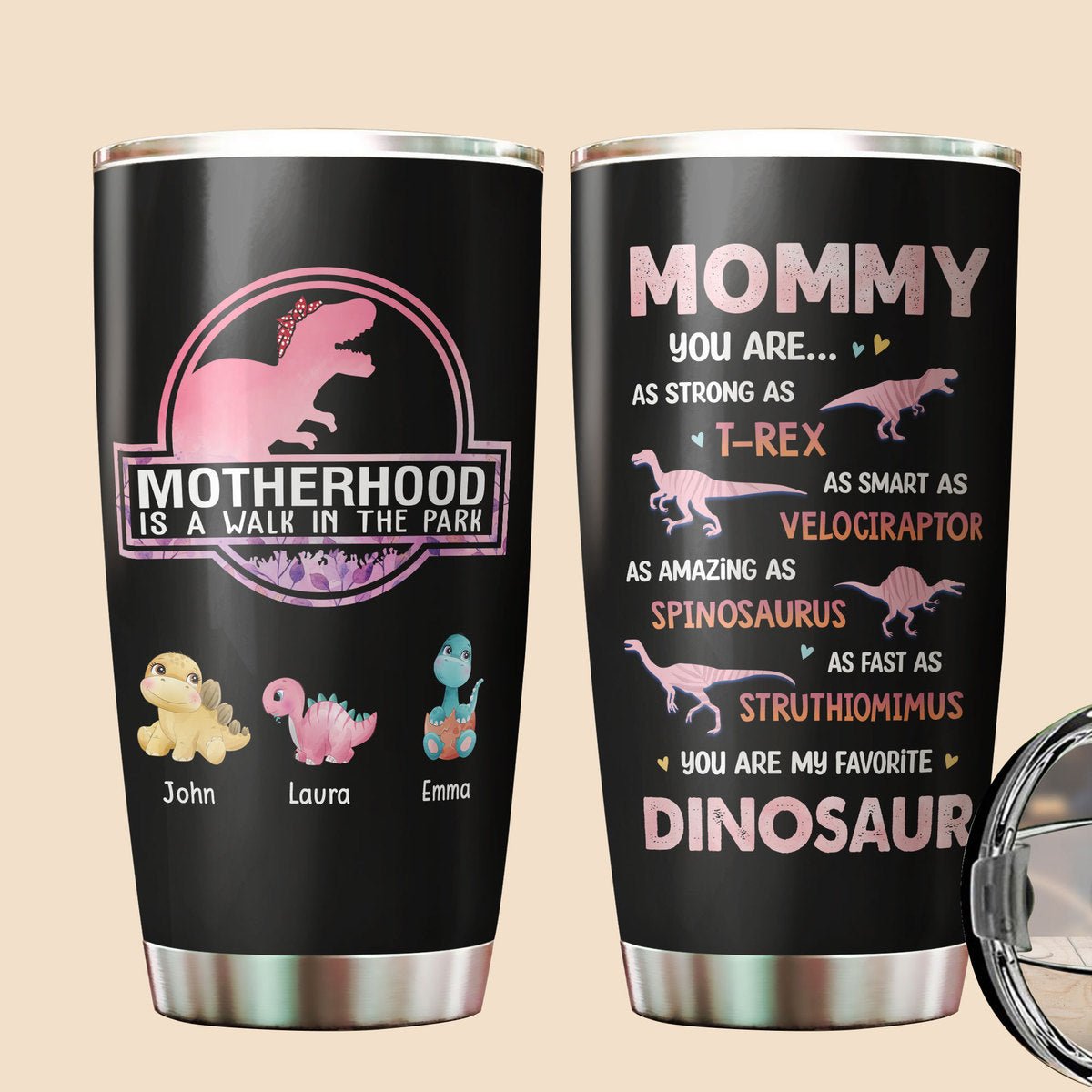 Tumbler For Mom - Motherhood Is A Walk In The Park - Giftago - 1