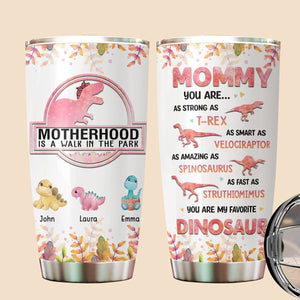 Personalized Tumbler Ideas -  Motherhood Is A Walk In The Park (White Version) - Giftago - 1
