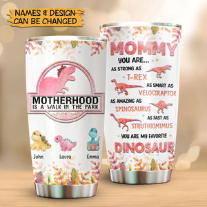 Personalized Tumbler Ideas -  Motherhood Is A Walk In The Park (White Version) - Giftago - 2