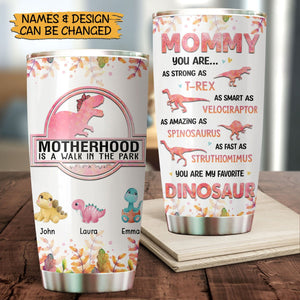 Personalized Tumbler Ideas -  Motherhood Is A Walk In The Park (White Version) - Giftago - 3