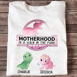 Motherhood Is Walk In The Park (White) - Personalized T-Shirt/ Hoodie - Best Gift For Mother - Giftago