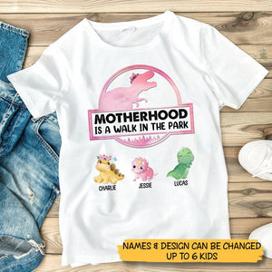Motherhood Is Walk In The Park (White) - Personalized T-Shirt/ Hoodie - Best Gift For Mother - Giftago