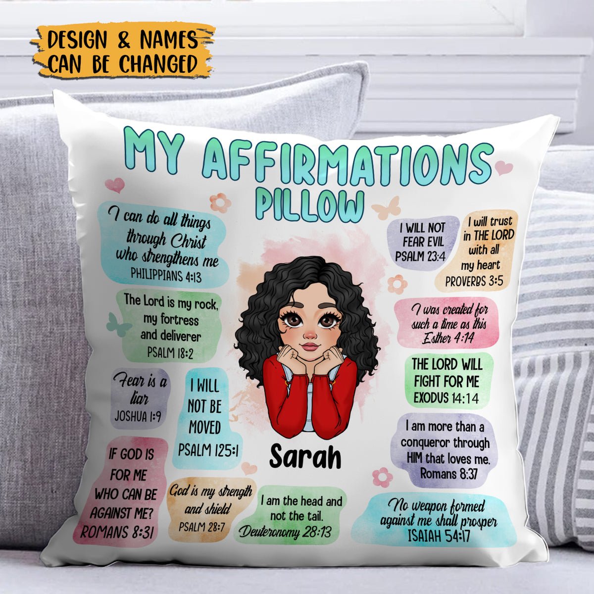 My Affirmations Pillow Cute Flower - Personalized Pillow - Best Gift For Daughter/Granddaughter - Giftago