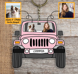 Personalized Pet Photo Keychain - Off Road Car Dog Cat Photos Keychain - Giftago - 5