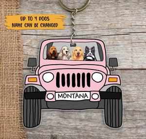 Personalized Pet Photo Keychain - Off Road Car Dog Cat Photos Keychain - Giftago - 3