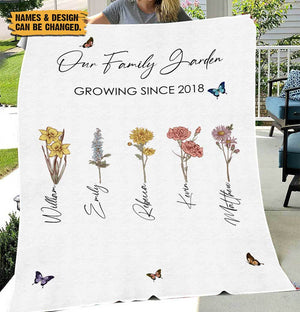 Our Family Garden - Personalized Blanket - Best Gift For Family - Giftago
