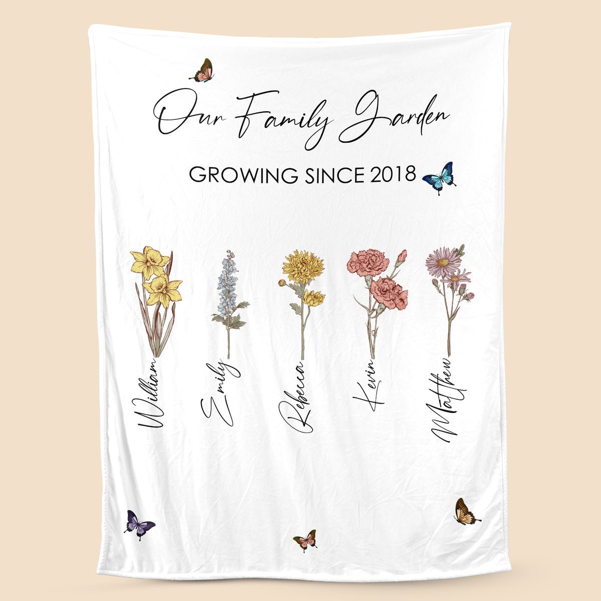 Our Family Garden - Personalized Blanket - Best Gift For Family - Giftago