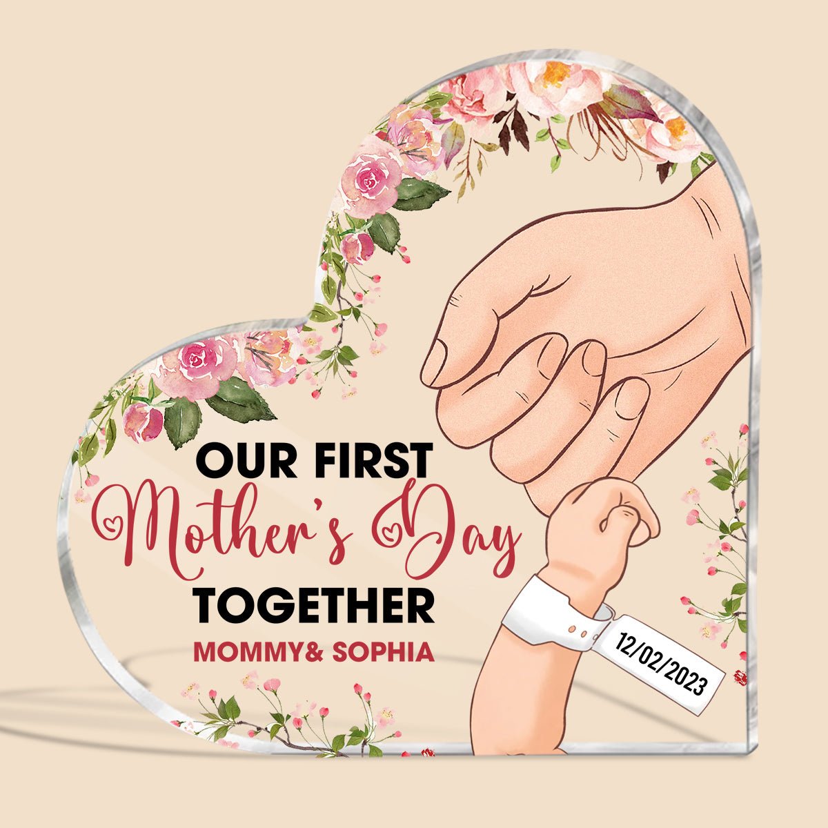 Our First Mother's Day - Personalized Heart Plaque - Best Gift For Mother - Giftago