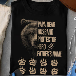 Papa Bear - Personalized T-Shirt/ Hoodie - Best Gift For Father - Giftago