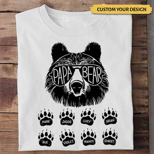Papa Bear (Version 2) - Personalized T-Shirt/ Hoodie - Best Gift For Father - Giftago