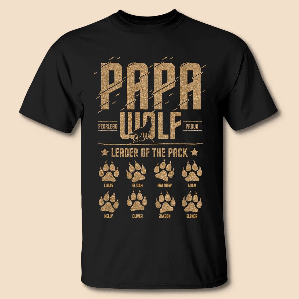 Papa Wolf  - Personalized T-Shirt/ Hoodie - Best Gift For Father, Granpa - Giftago